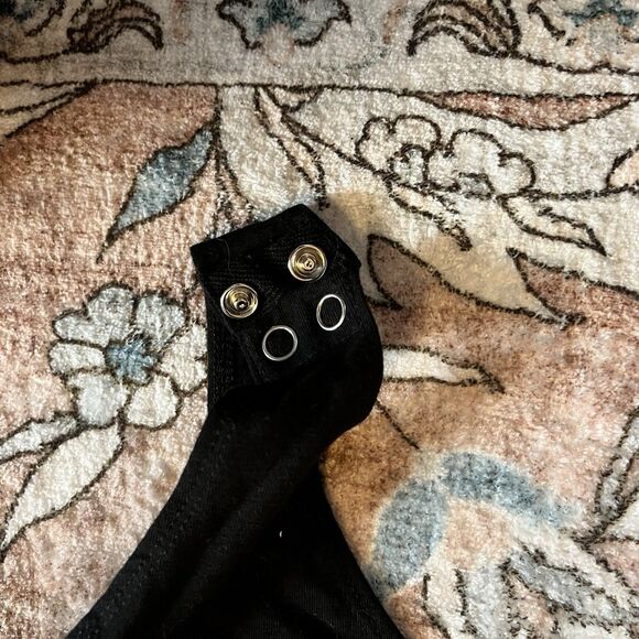 Affliction Live Fast Women’s Bodysuit Size XS Sheer Mesh Low Cut Black Moto - Picture 5 of 10